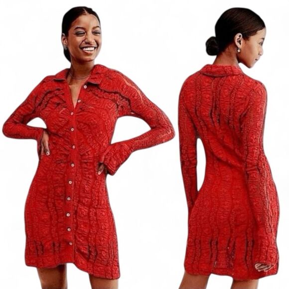 Free People Shayla Lace Mini Dress - Picture 1 of 16